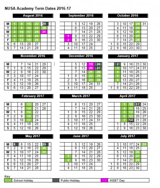 Term Dates | NUSA